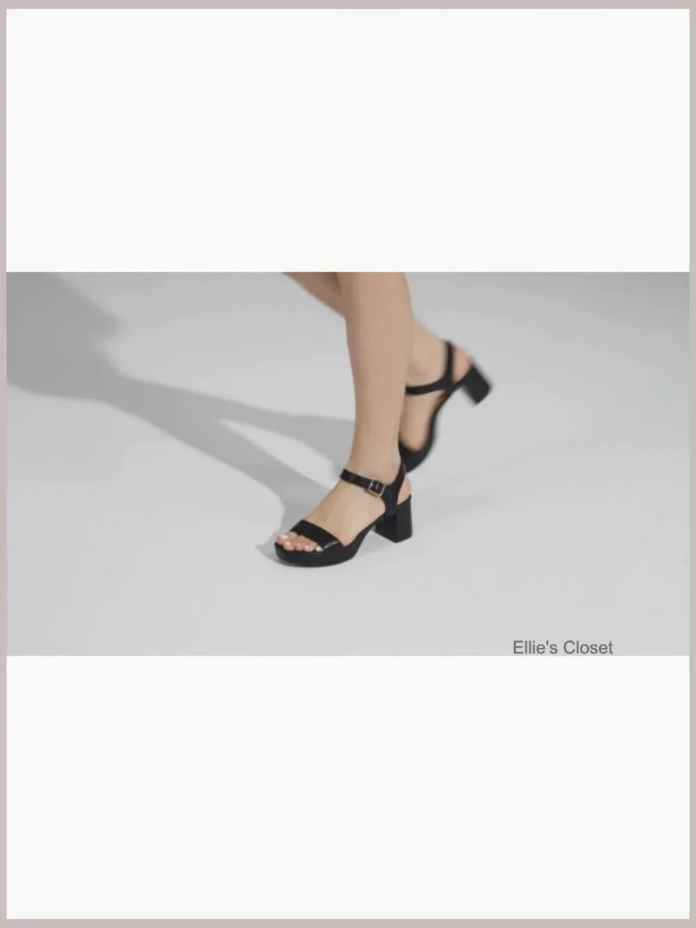 Women's Block Chunky Platform Heeled Sandals Faux Leather Square Toe Ankle Strap